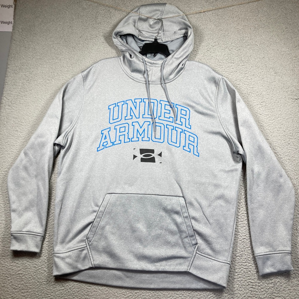 Under Armour Hoodie Mens XL Gray Storm Fleece Pullover Graphic Logo Sweatshirt
